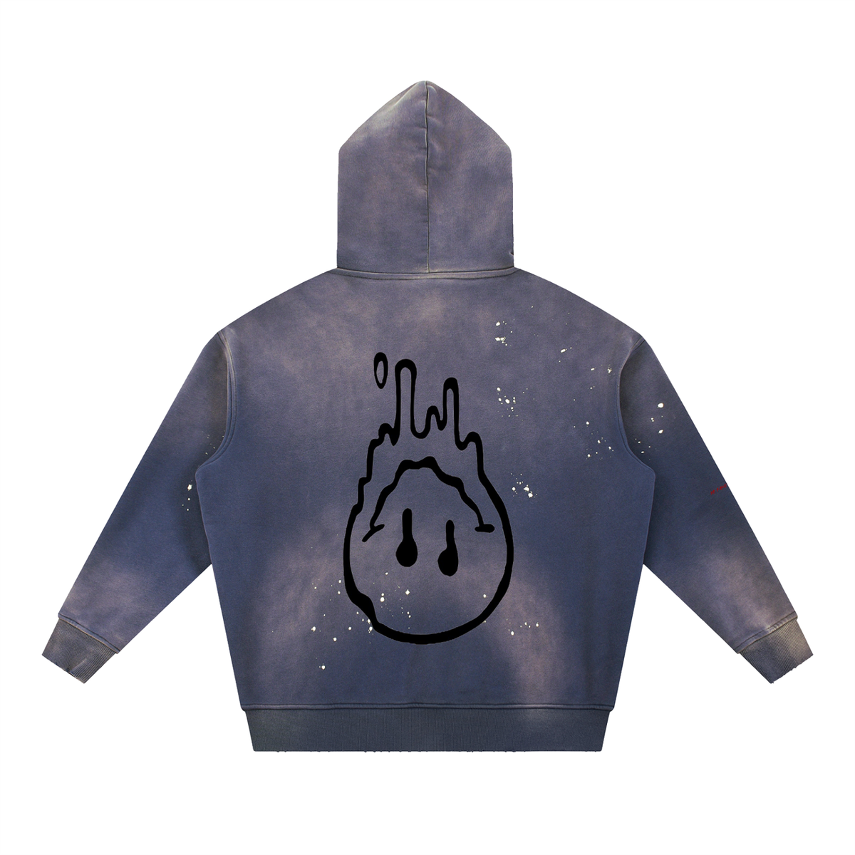 Vintage Washed Frayed "Droopy"Fleece Hoodie