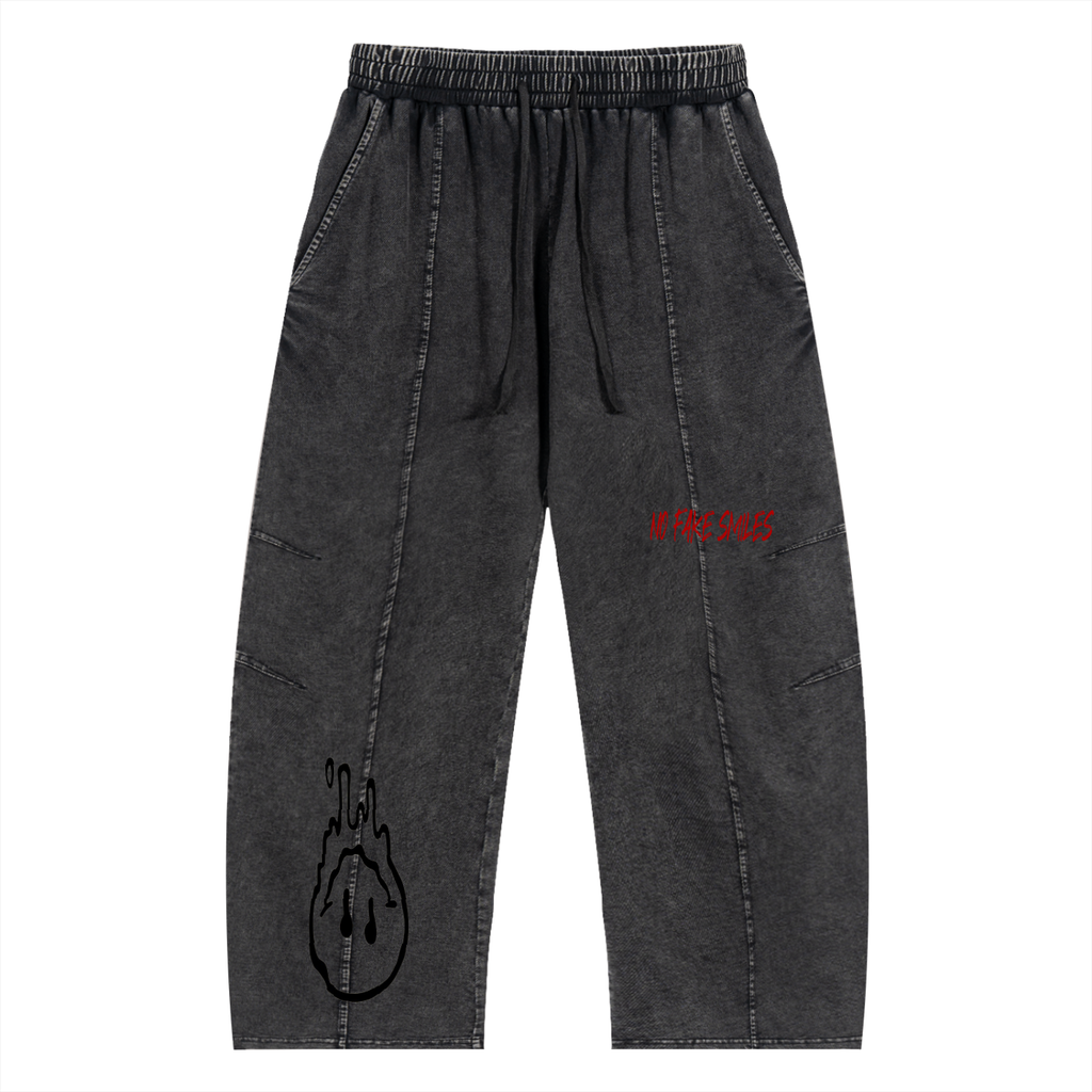 Snow Wash "NFS" Cotton Pants
