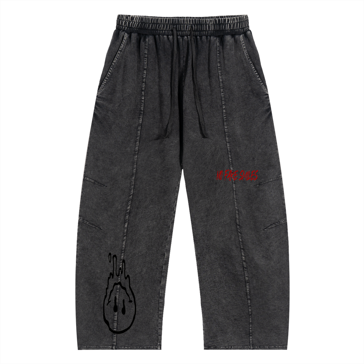 Snow Wash "NFS" Cotton Pants