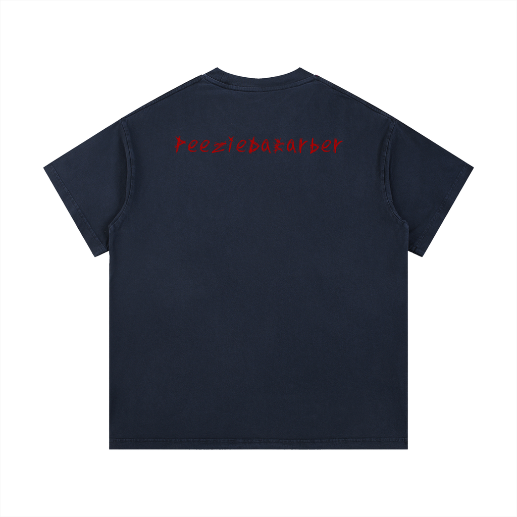 "PeezieDaBarber"Vintage Wash Cotton T-Shirt