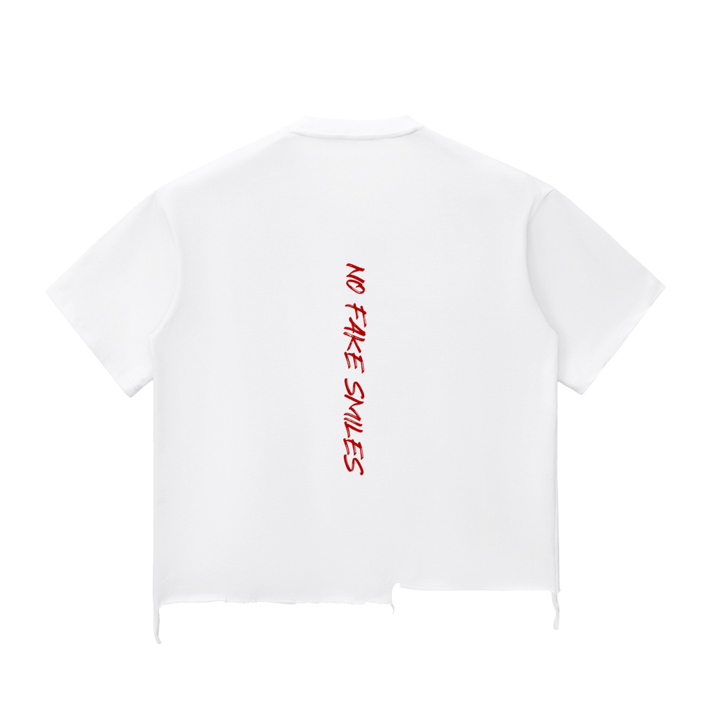 Snow Wash Raw-Hem Boxy"Droopy" T-shirt