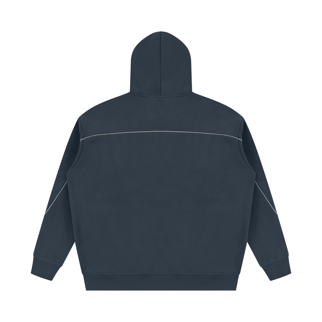 Unisex Oversized Piping Fleece Hoodie