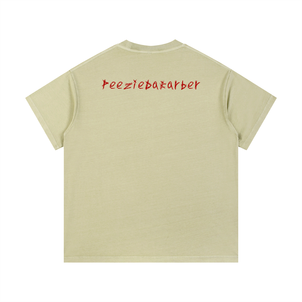 "PeezieDaBarber"Vintage Wash Cotton T-Shirt