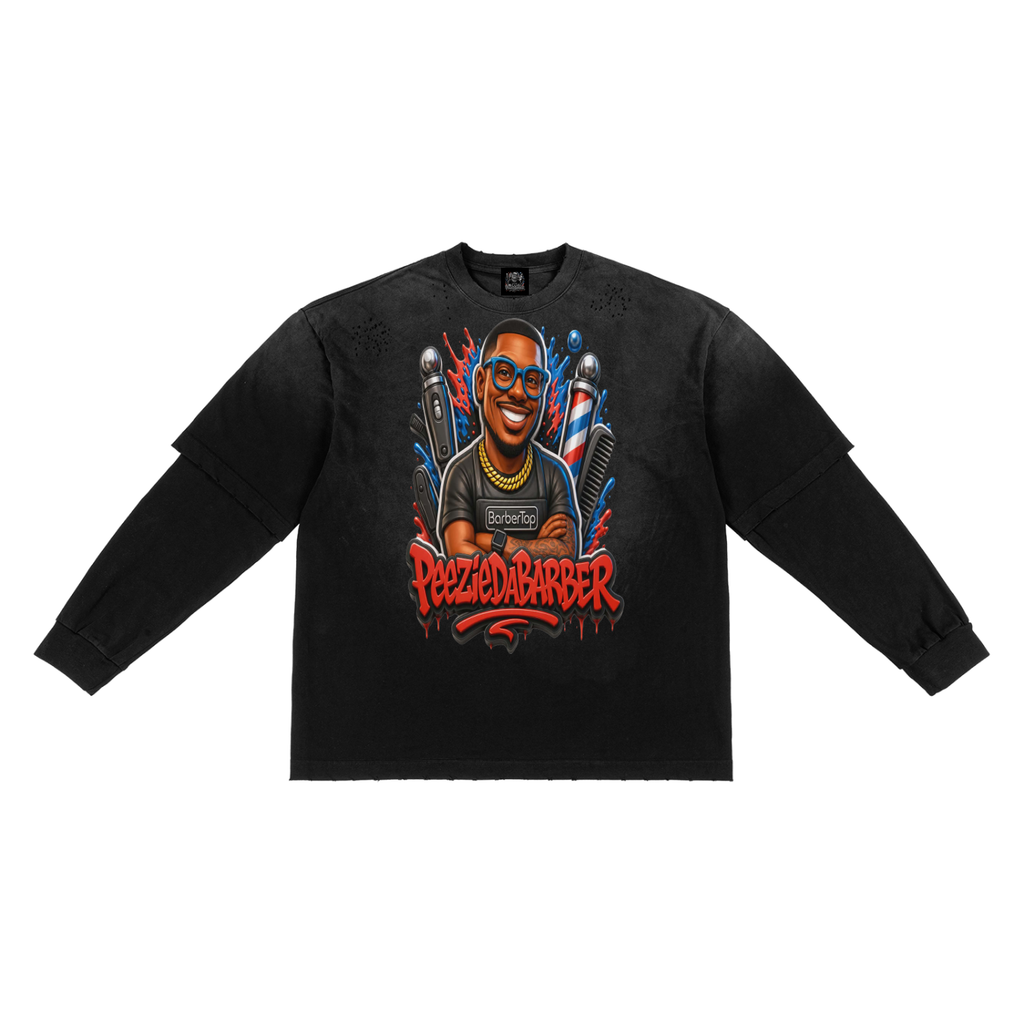 Sunfade Hand-Frayed Faux Two-Piece T-Shirt