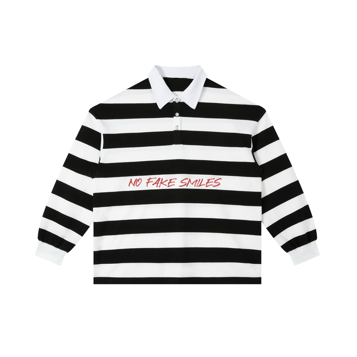 Color Block "Keep Smiling" Stripe Polo
