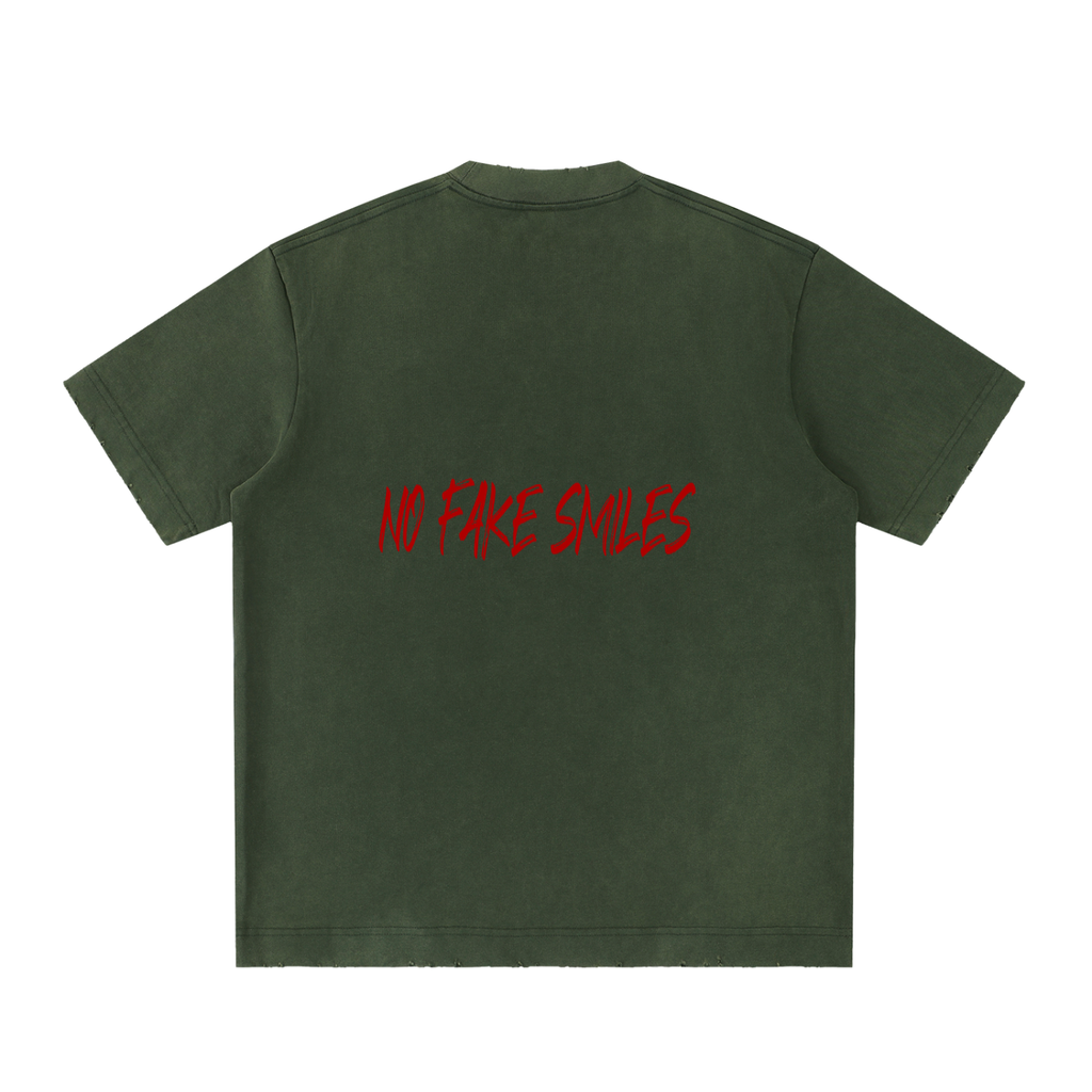Heavyweight "Droopy" Vintage Washed Frayed T-Shirt
