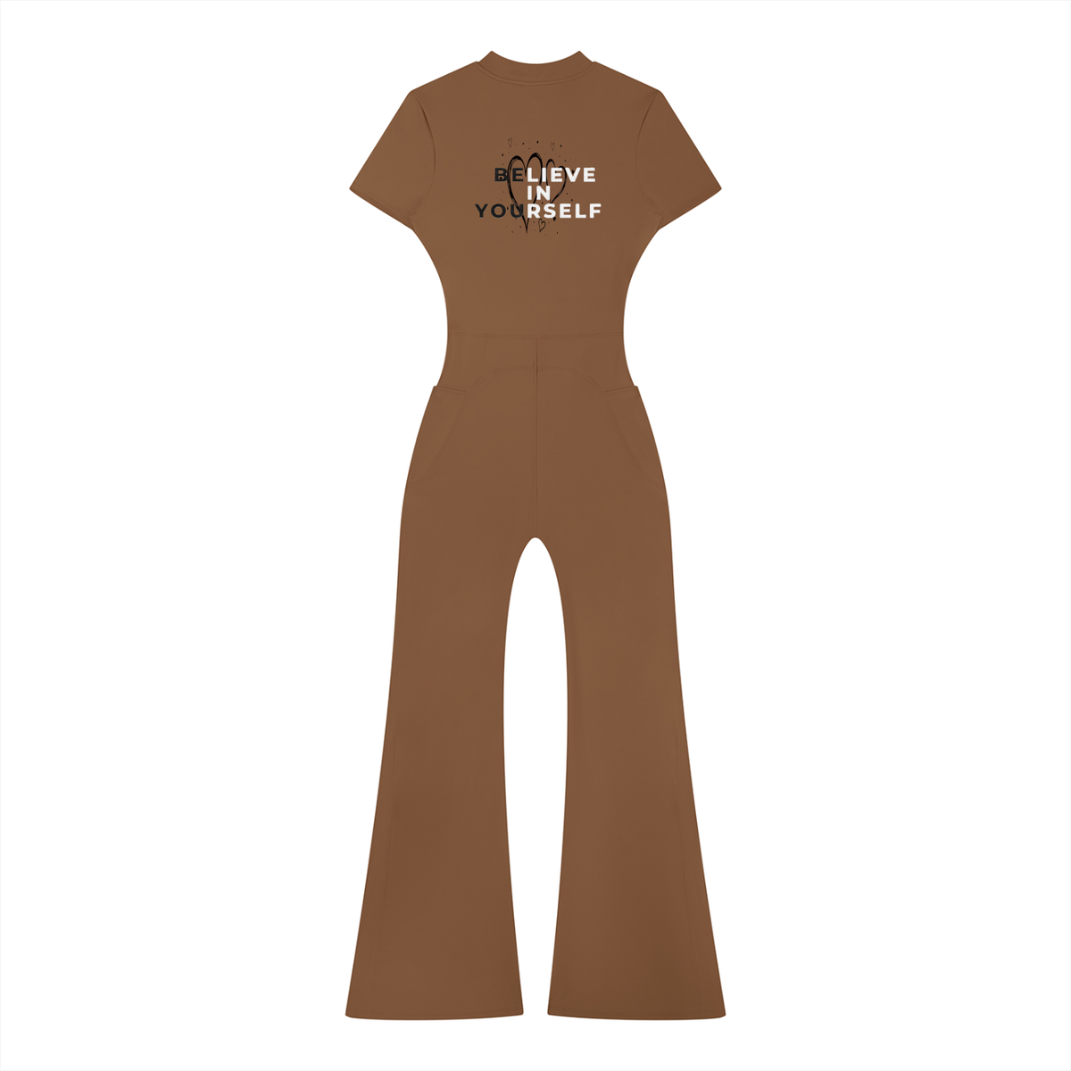Women’s Tight Flared Leg Quarter-Zip Jumpsuit