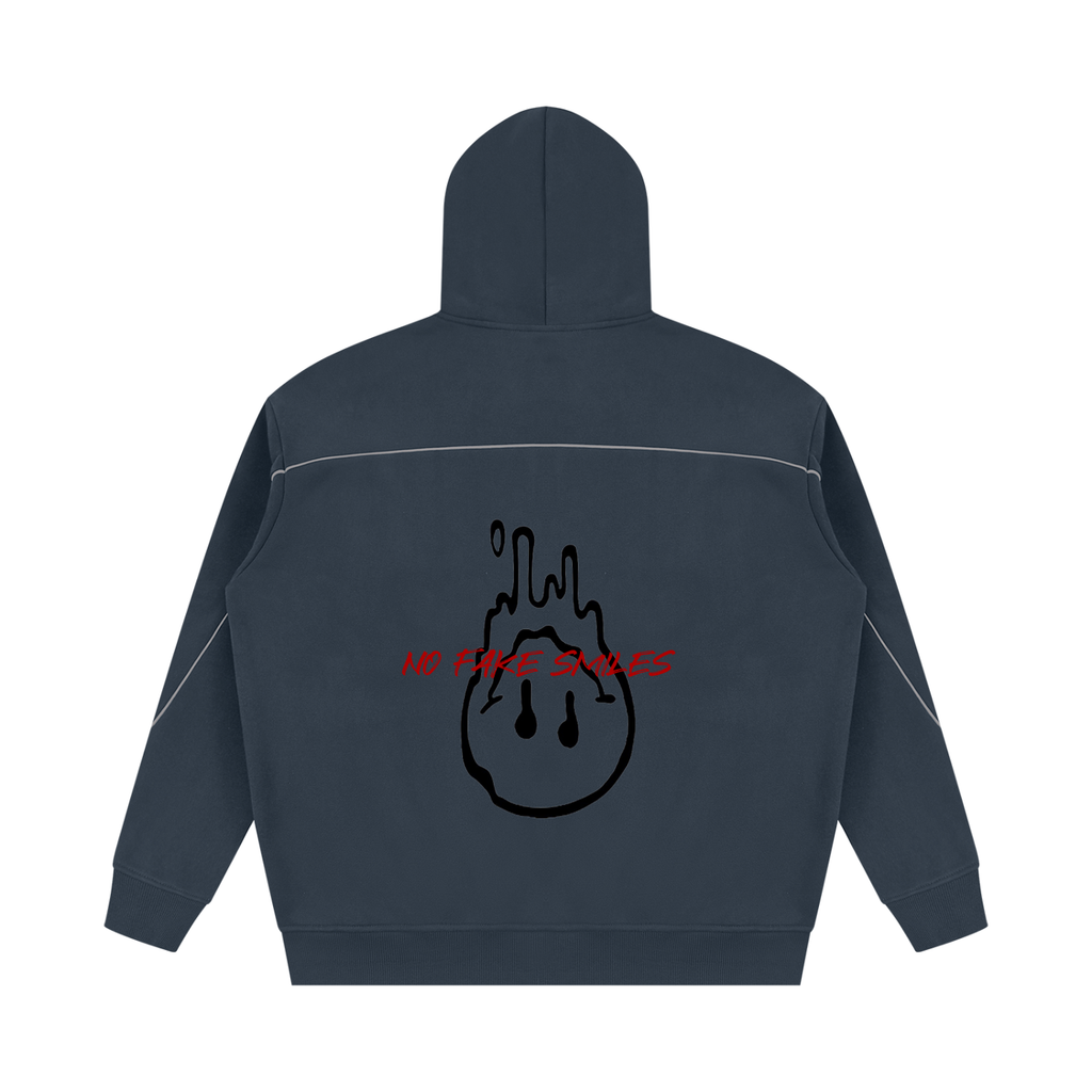 Piping Fleece"Red Letter Droopy" Oversized Hoodie