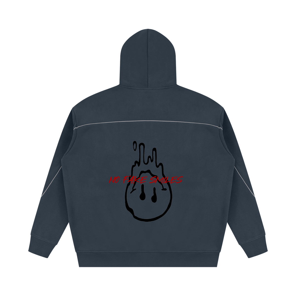 Piping Fleece"Red Letter Droopy" Oversized Hoodie