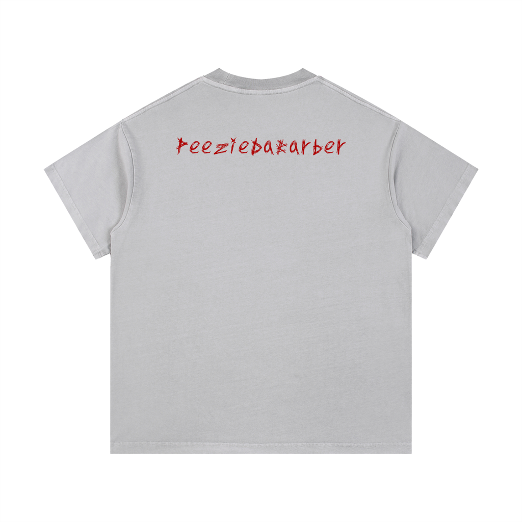 "PeezieDaBarber"Vintage Wash Cotton T-Shirt