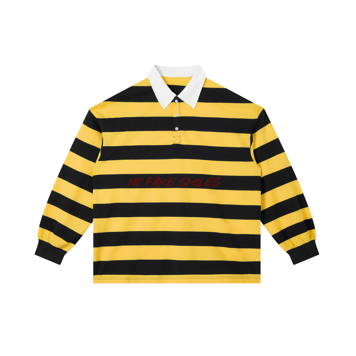 Color Block "Keep Smiling" Stripe Polo