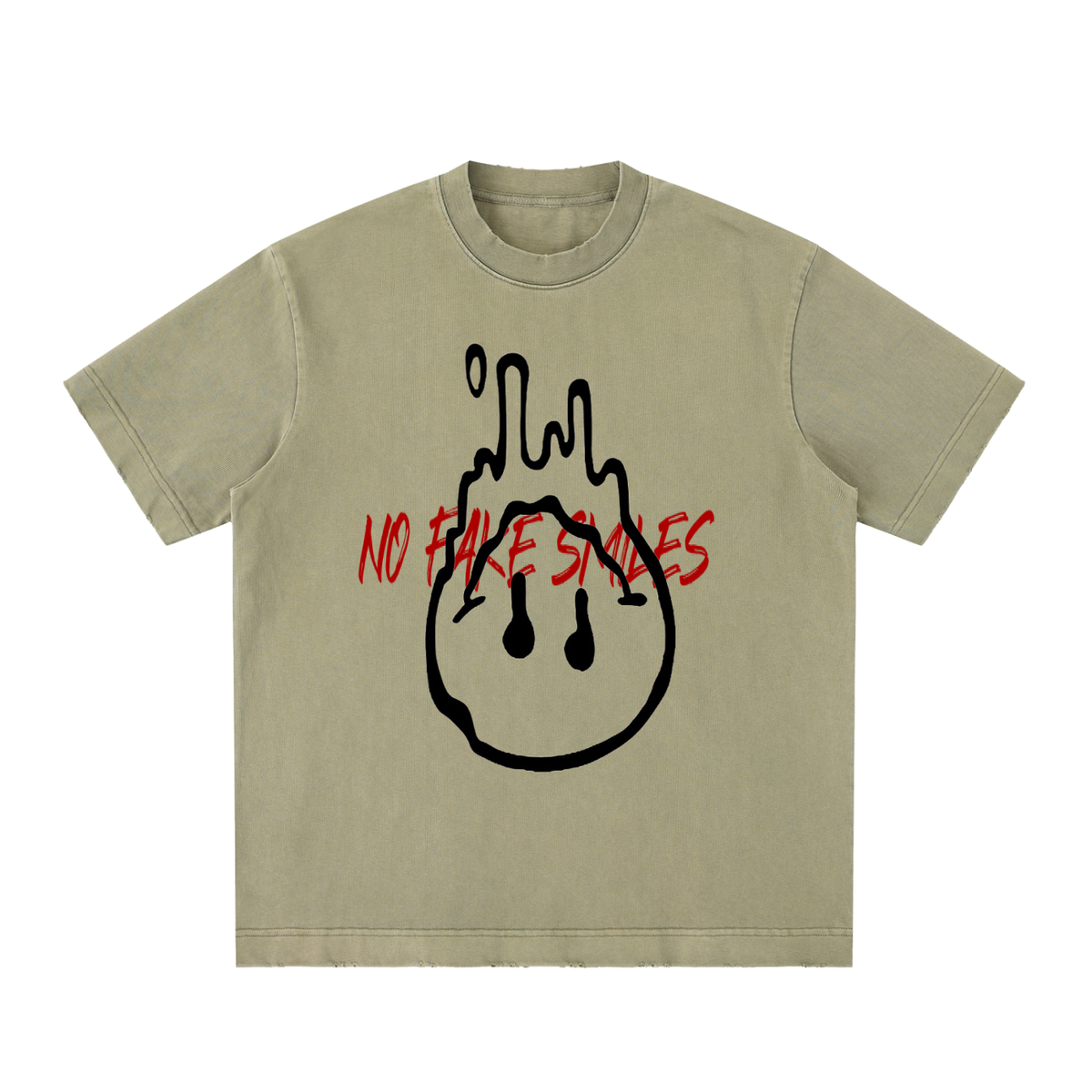 Heavyweight "Droopy" Vintage Washed Frayed T-Shirt