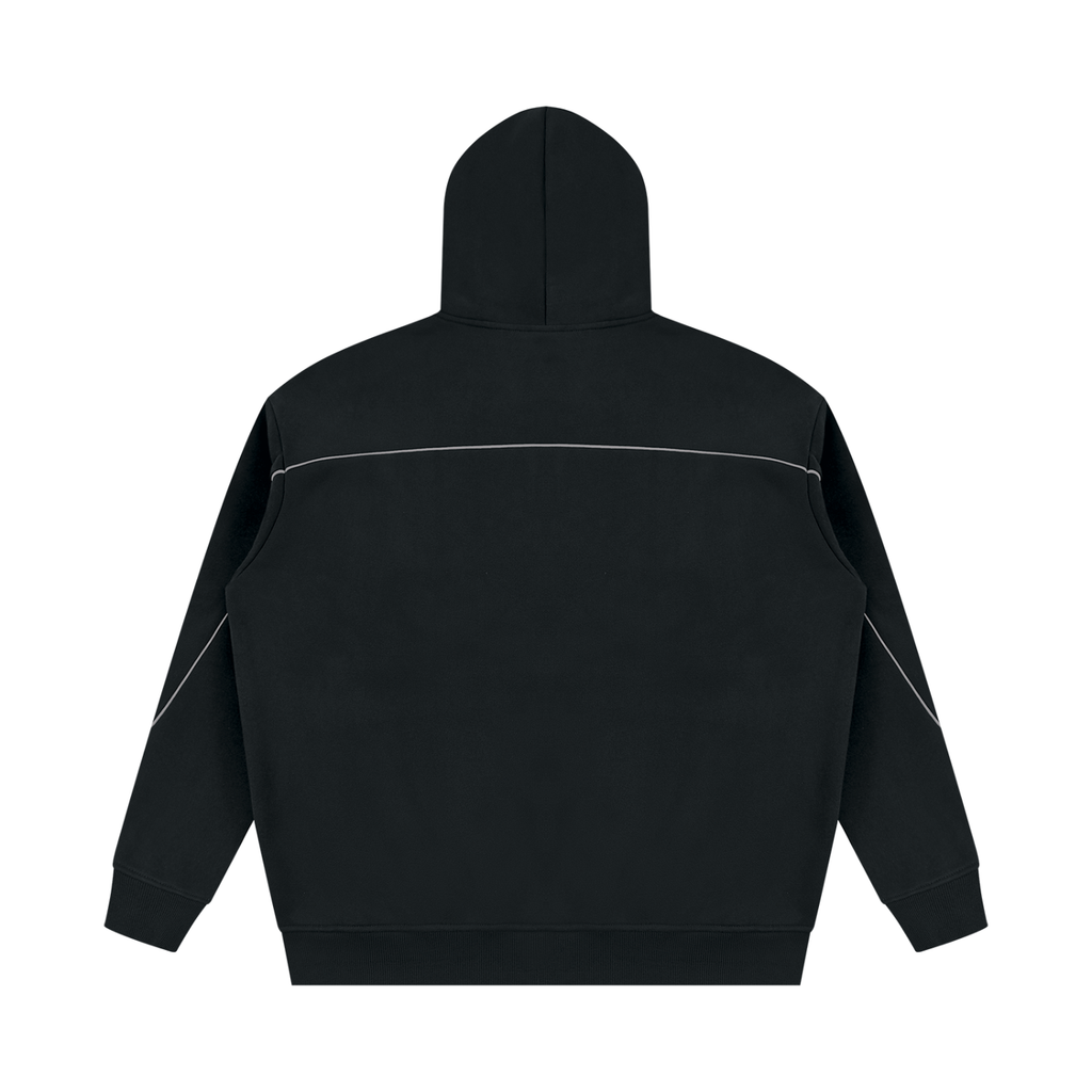 Unisex Oversized Piping Fleece Hoodie