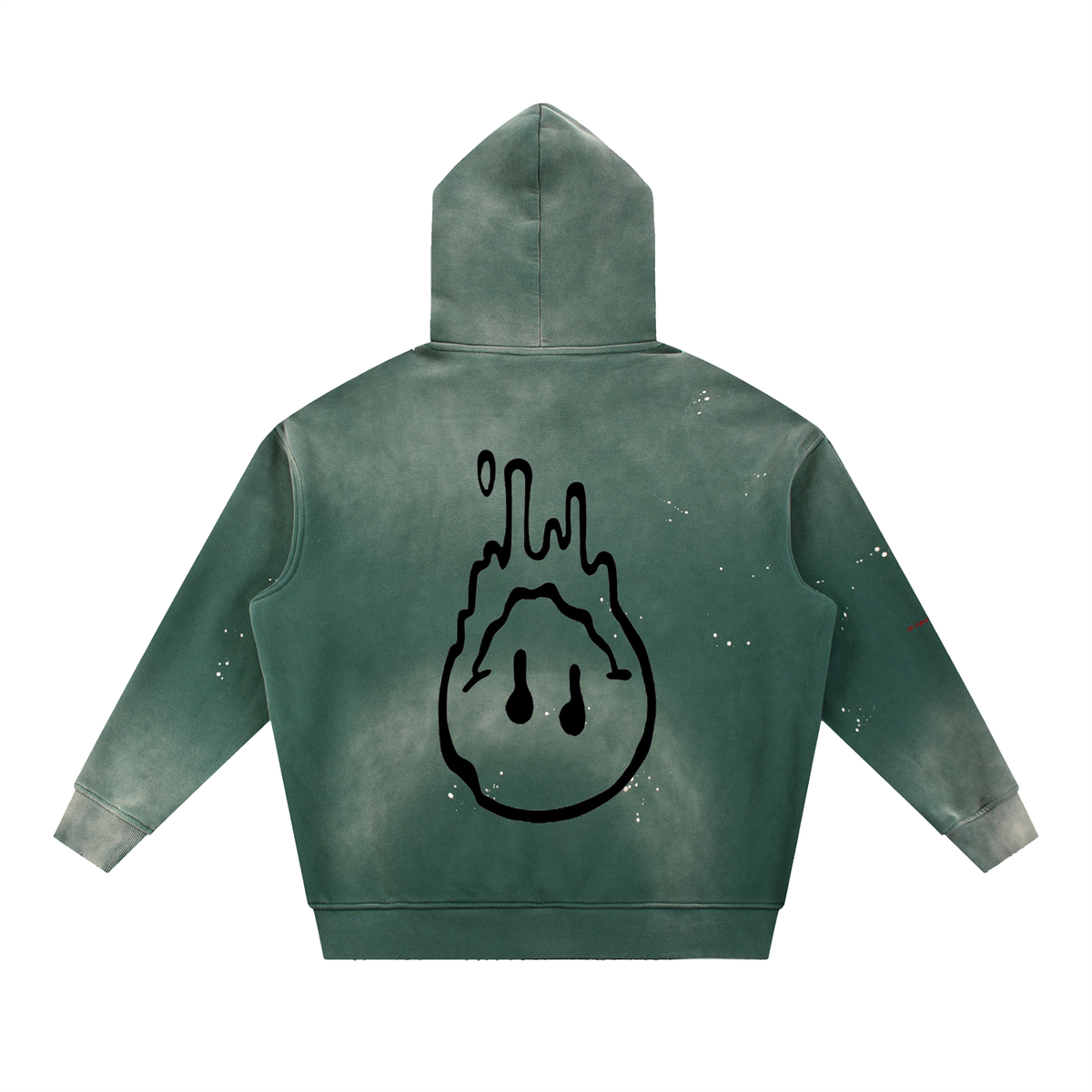 Vintage Washed Frayed "Droopy"Fleece Hoodie