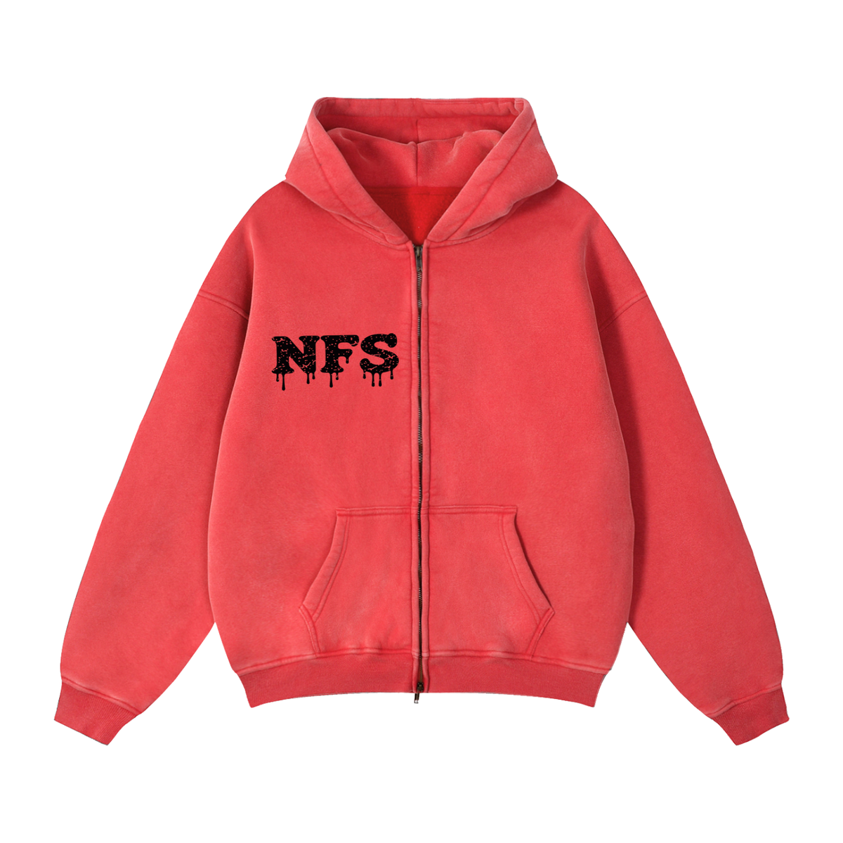 Zip-Through Boxy Fleece Hoodie