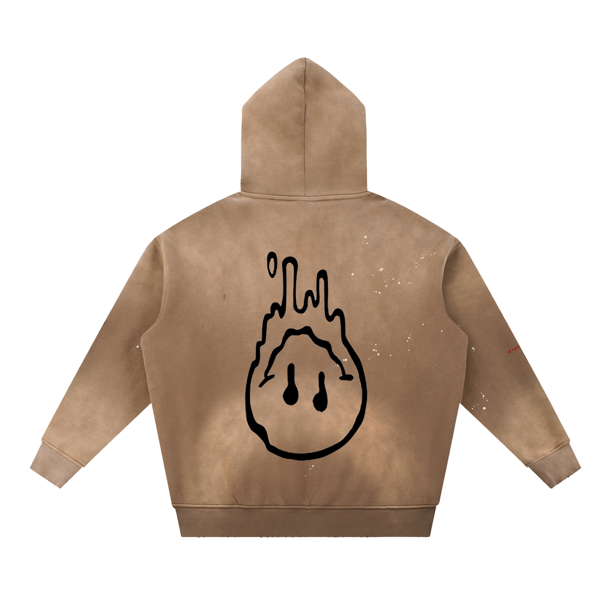 Vintage Washed Frayed "Droopy"Fleece Hoodie