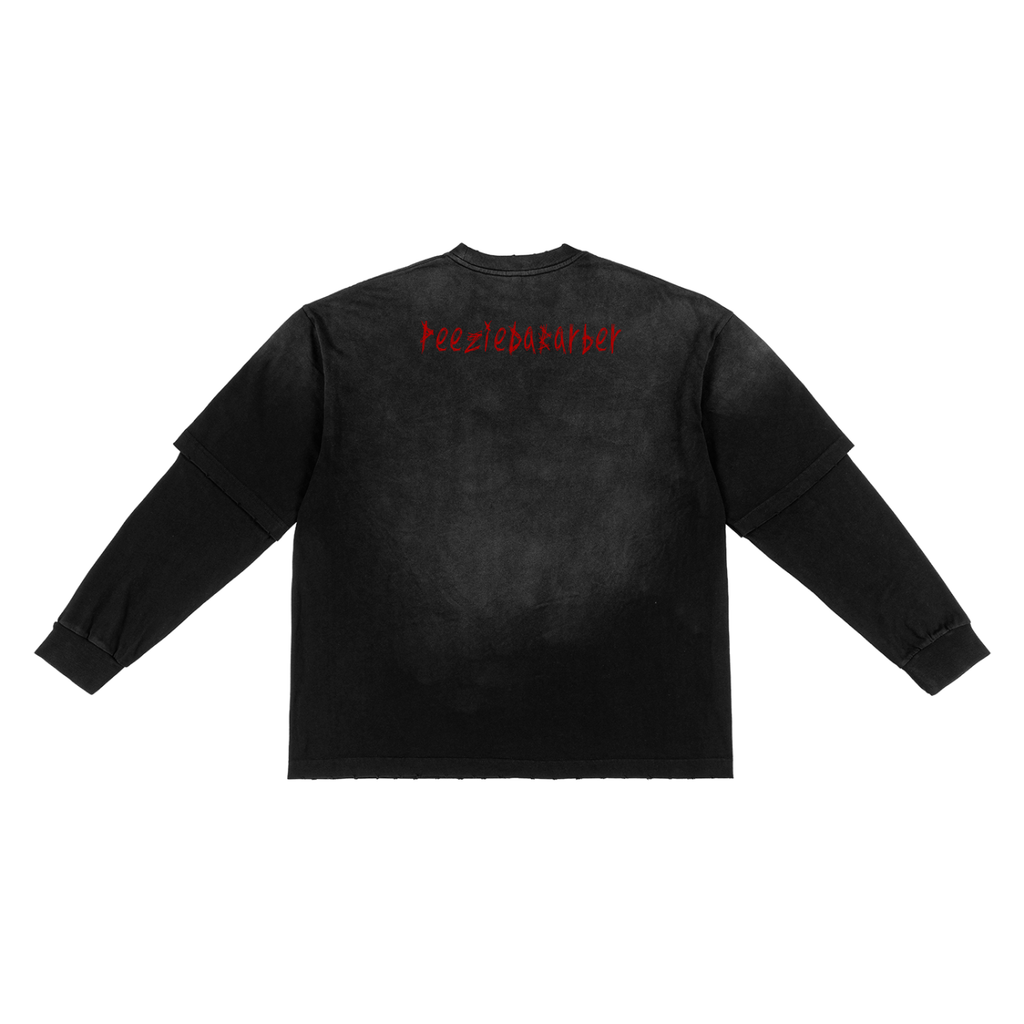 Sunfade Hand-Frayed Faux Two-Piece T-Shirt