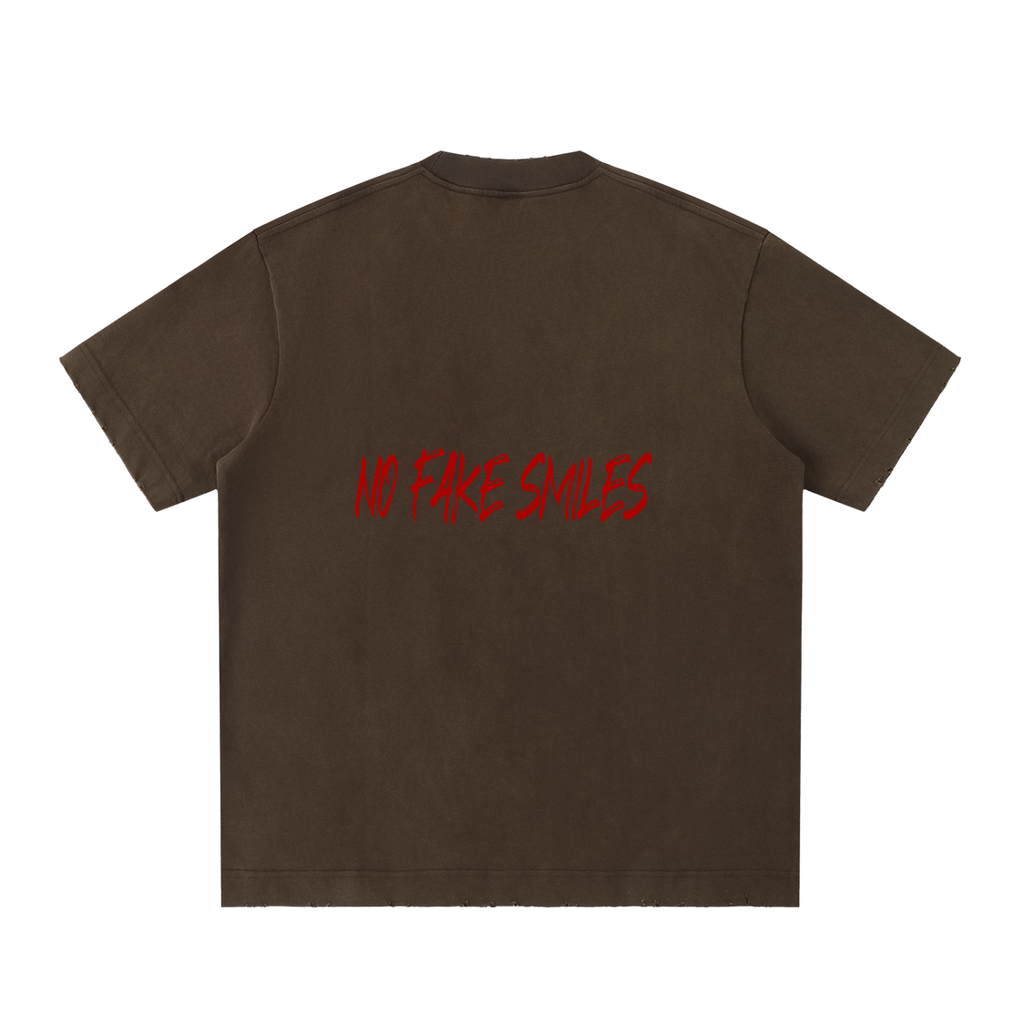 Heavyweight "Droopy" Vintage Washed Frayed T-Shirt