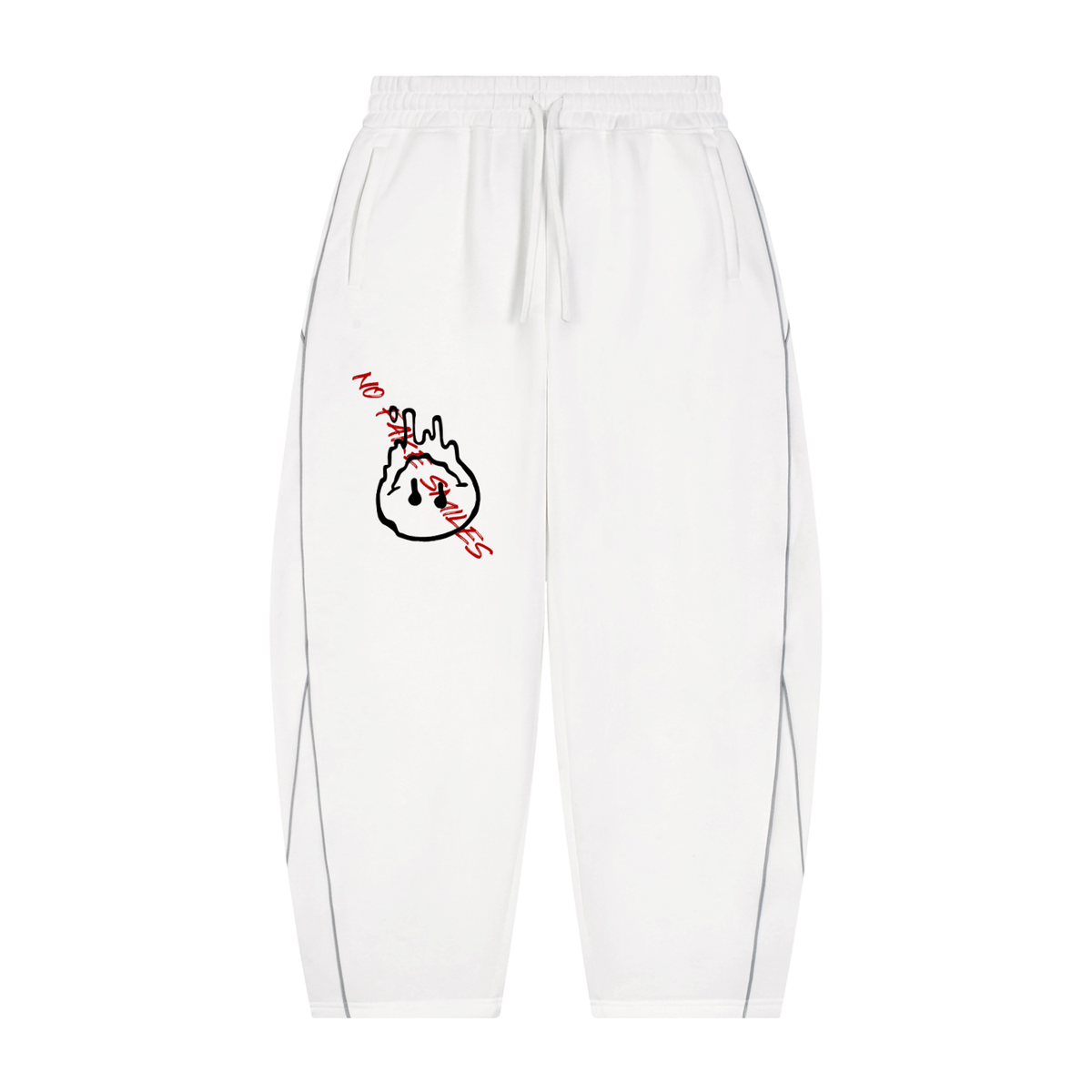 Unisex Piping Fleece Barrel Leg Sweatpants