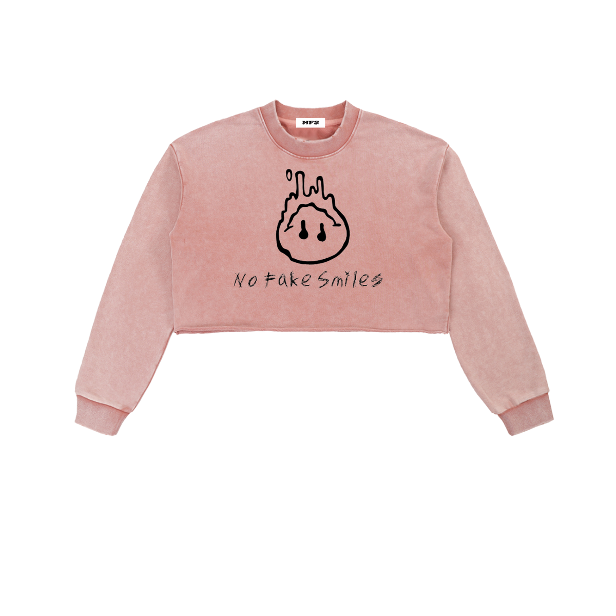 Snow Washed "Droopy" Cropped Sweatshirt