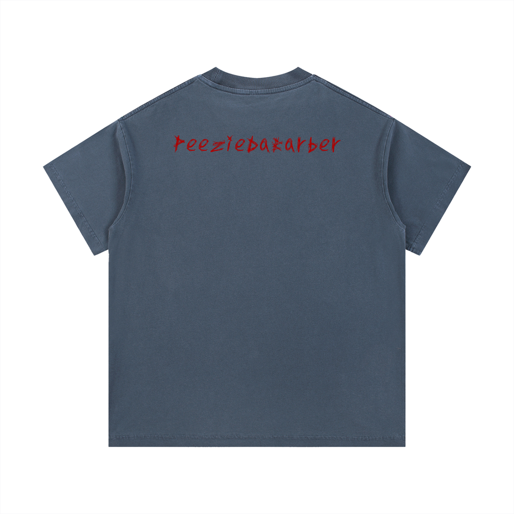 "PeezieDaBarber"Vintage Wash Cotton T-Shirt