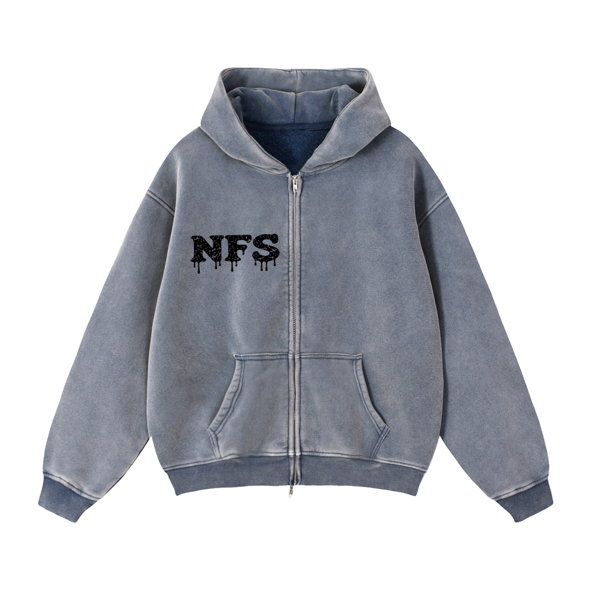 Zip-Through Boxy Fleece Hoodie
