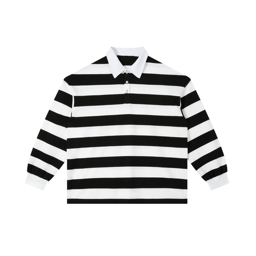 Color Block"Droopy Red" Stripe Polo