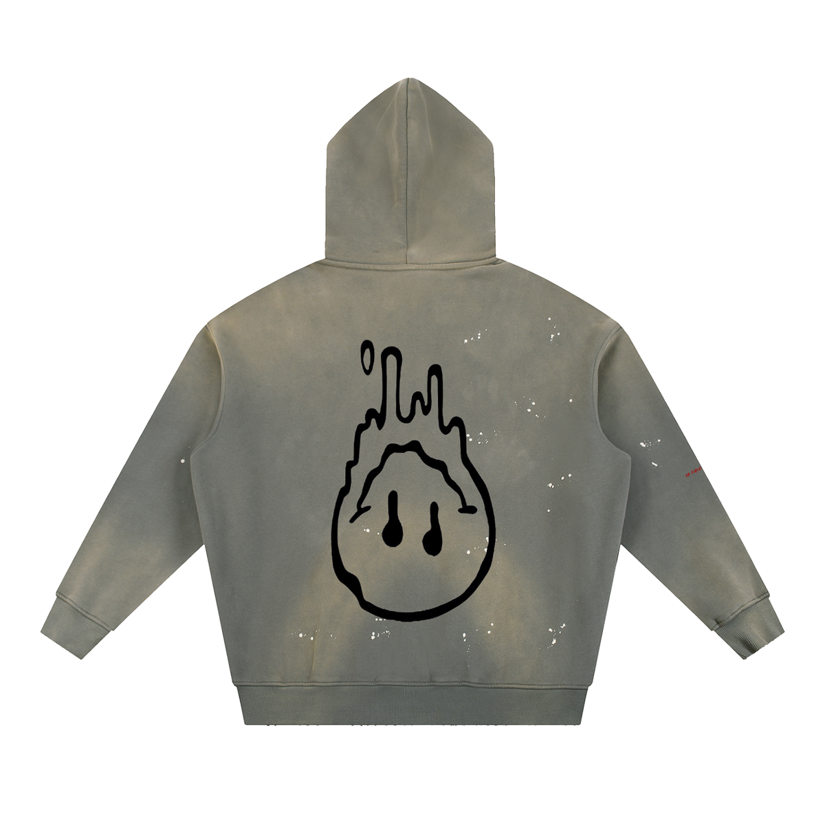 Vintage Washed Frayed "Droopy"Fleece Hoodie