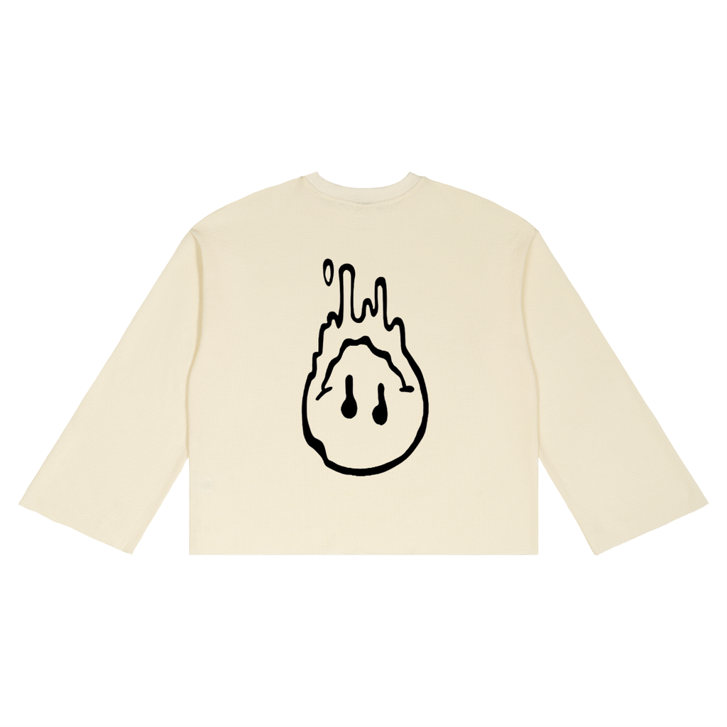 Waffle Raw Edge"NFS Droopy"T-Shirt