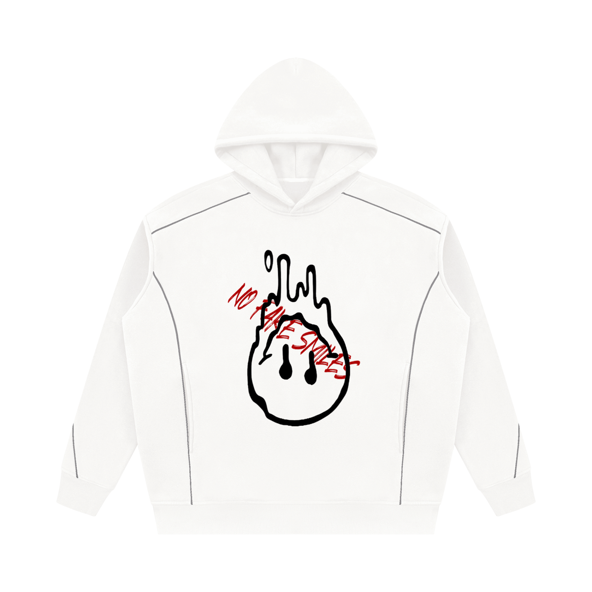 Unisex Oversized Piping Fleece Hoodie