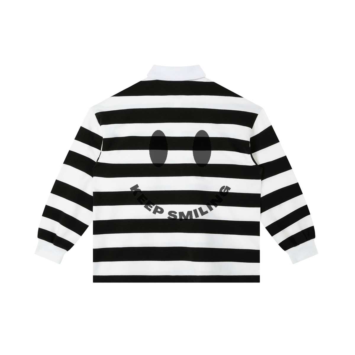Color Block "Keep Smiling" Stripe Polo