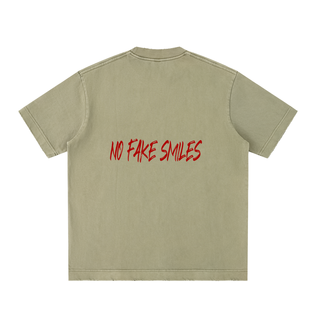 Heavyweight "Droopy" Vintage Washed Frayed T-Shirt