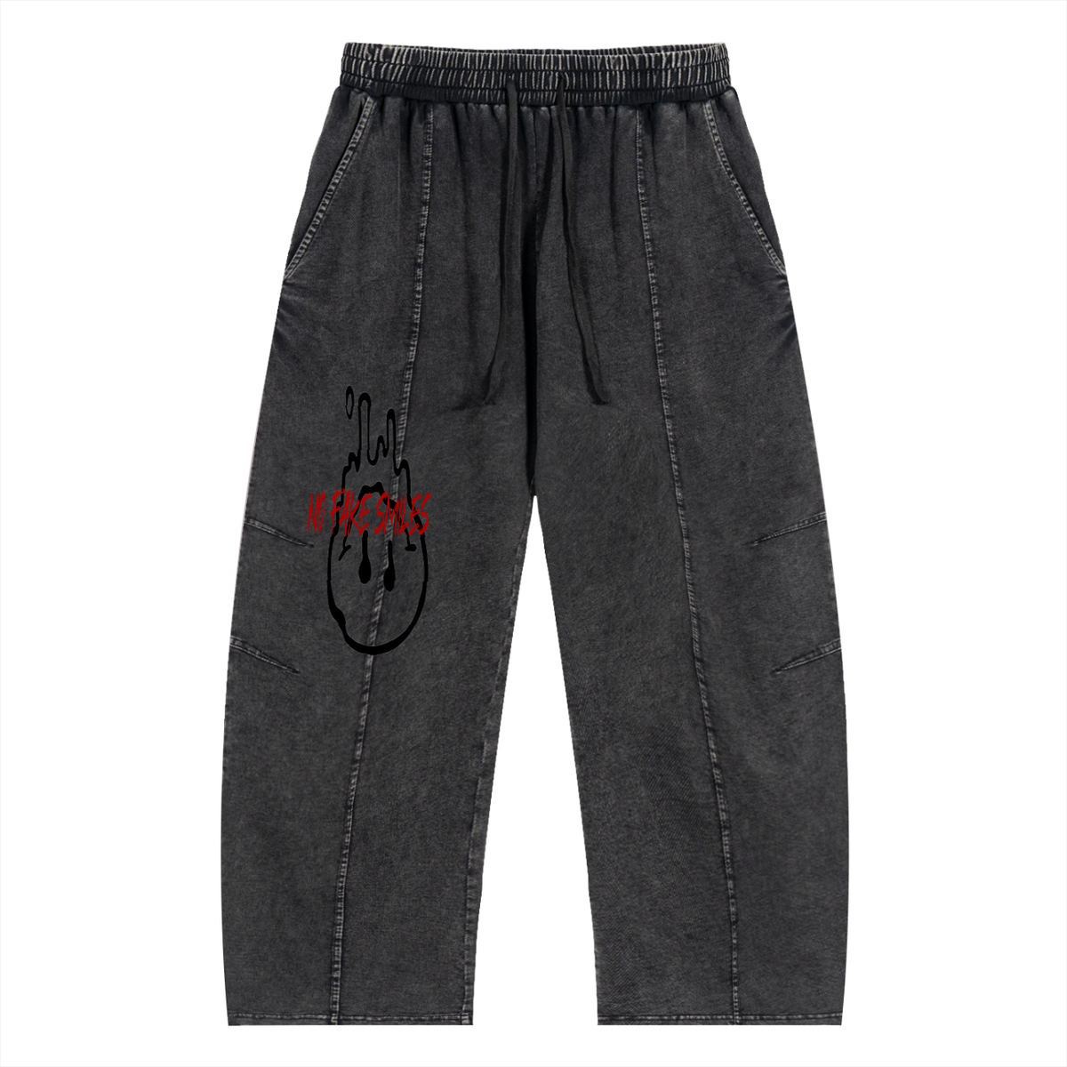 Snow Wash "Smiling Pocket" Cotton Pants