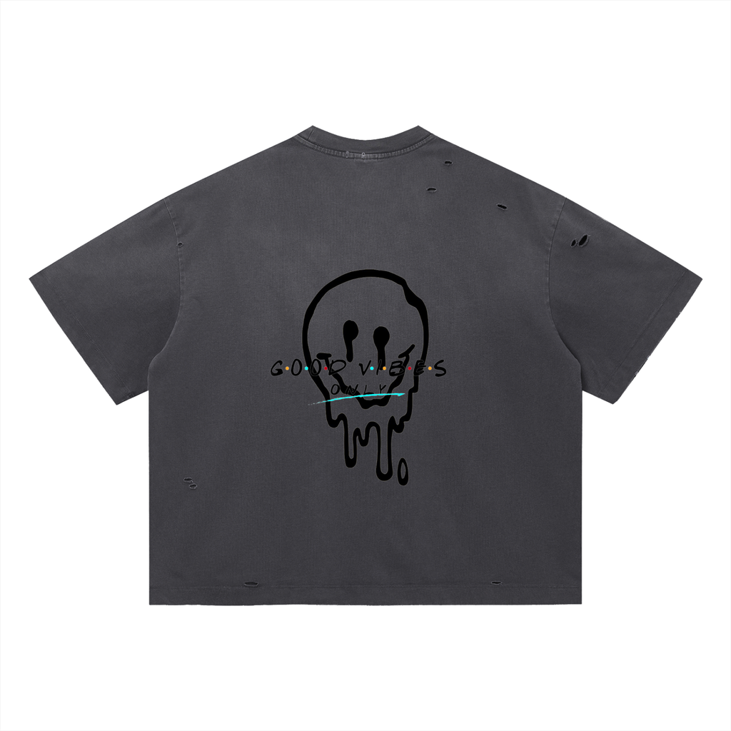 Vintage Washed Distressed Boxy Oversized T-Shirt
