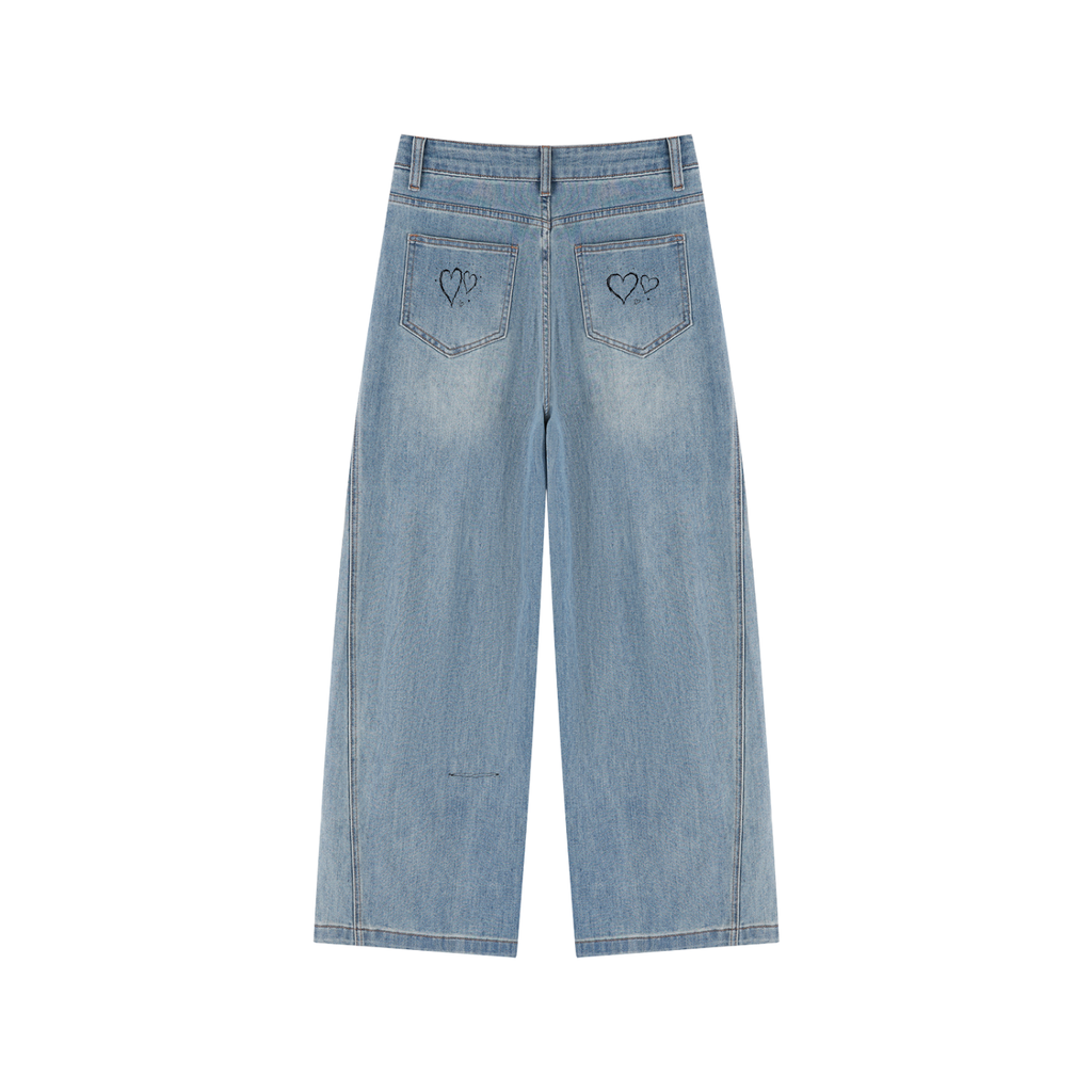 Women’s Vintage Wash High Rise Wide Leg Jeans