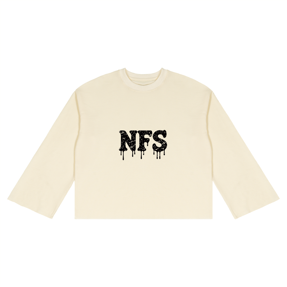 Waffle Raw Edge"Cross" T-Shirt