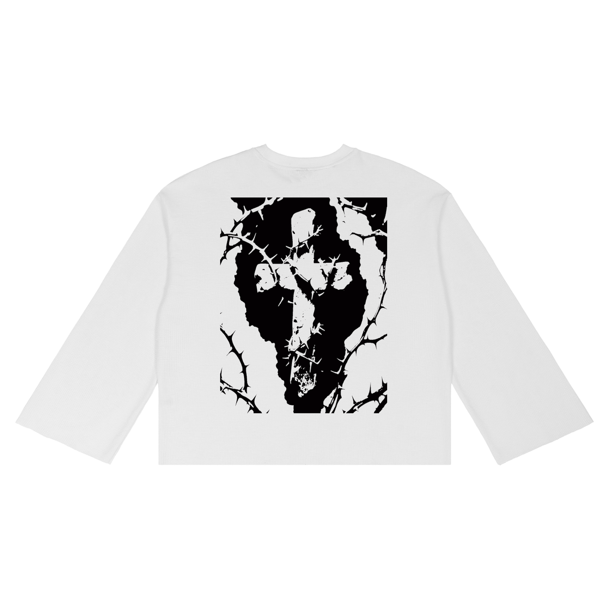 Waffle Raw Edge"Cross" T-Shirt