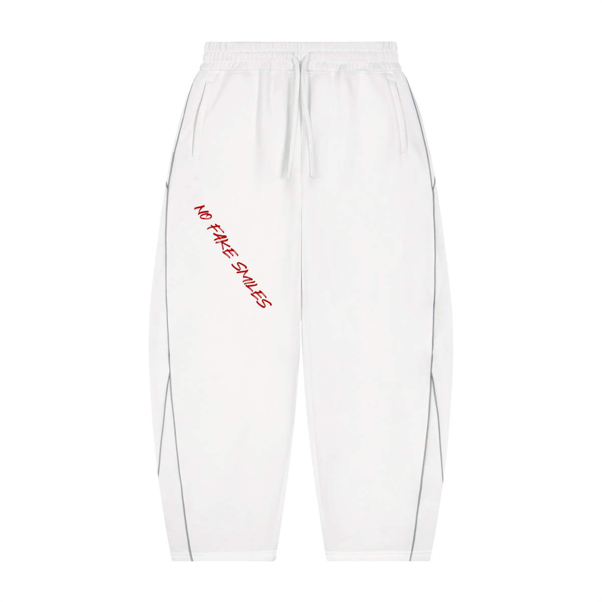 Unisex Piping Fleece Barrel Leg Sweatpants