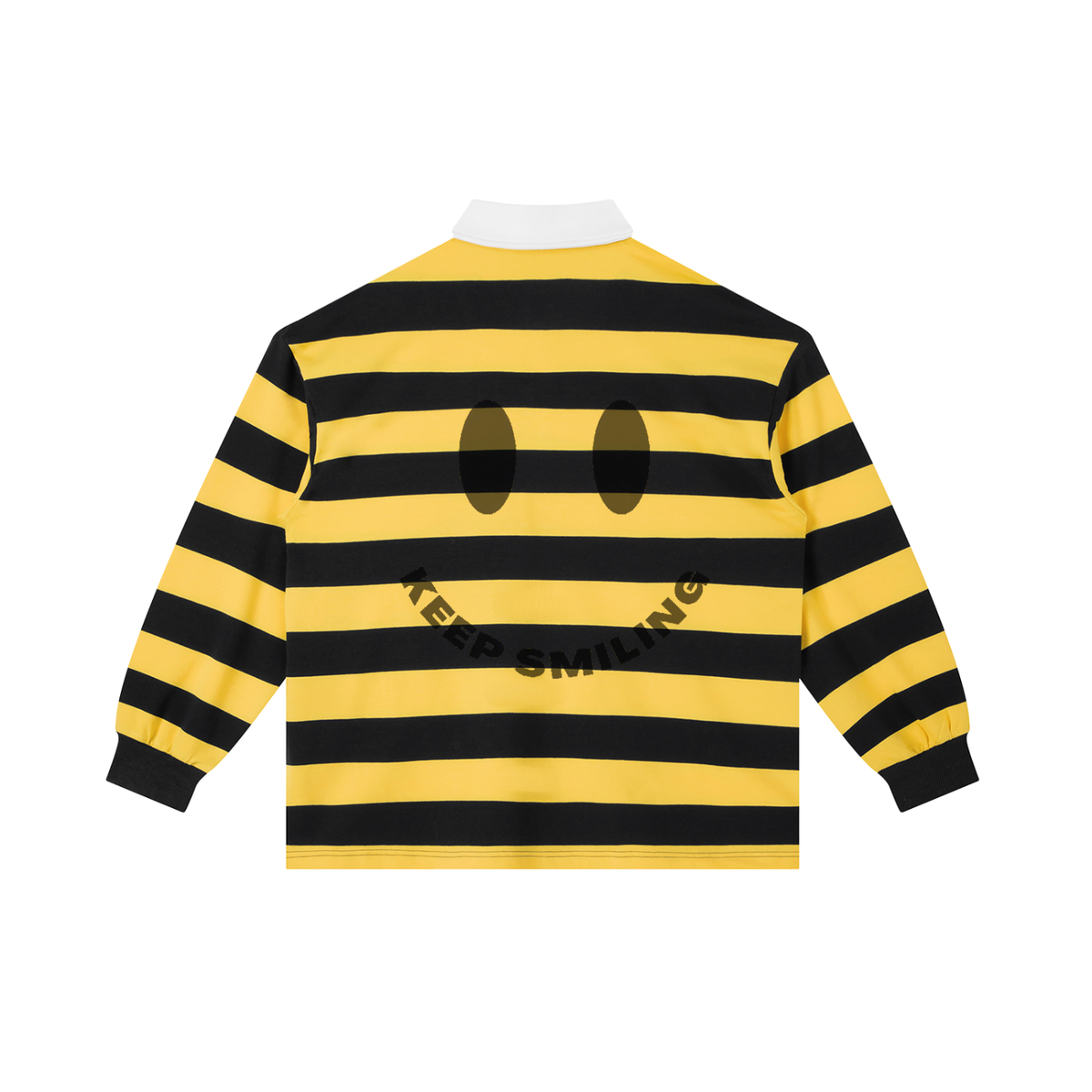 Color Block "Keep Smiling" Stripe Polo