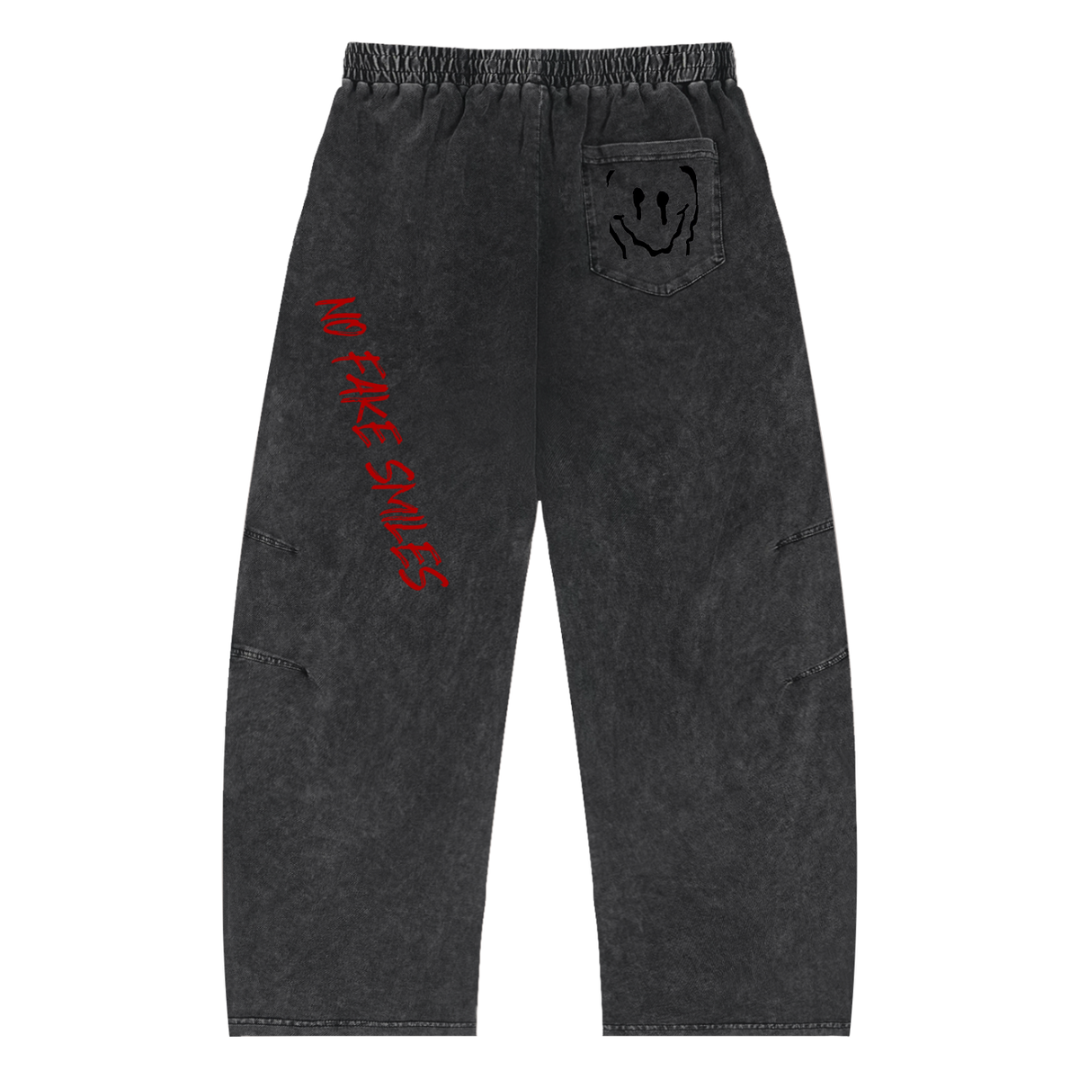 Snow Wash "Smiling Pocket" Cotton Pants