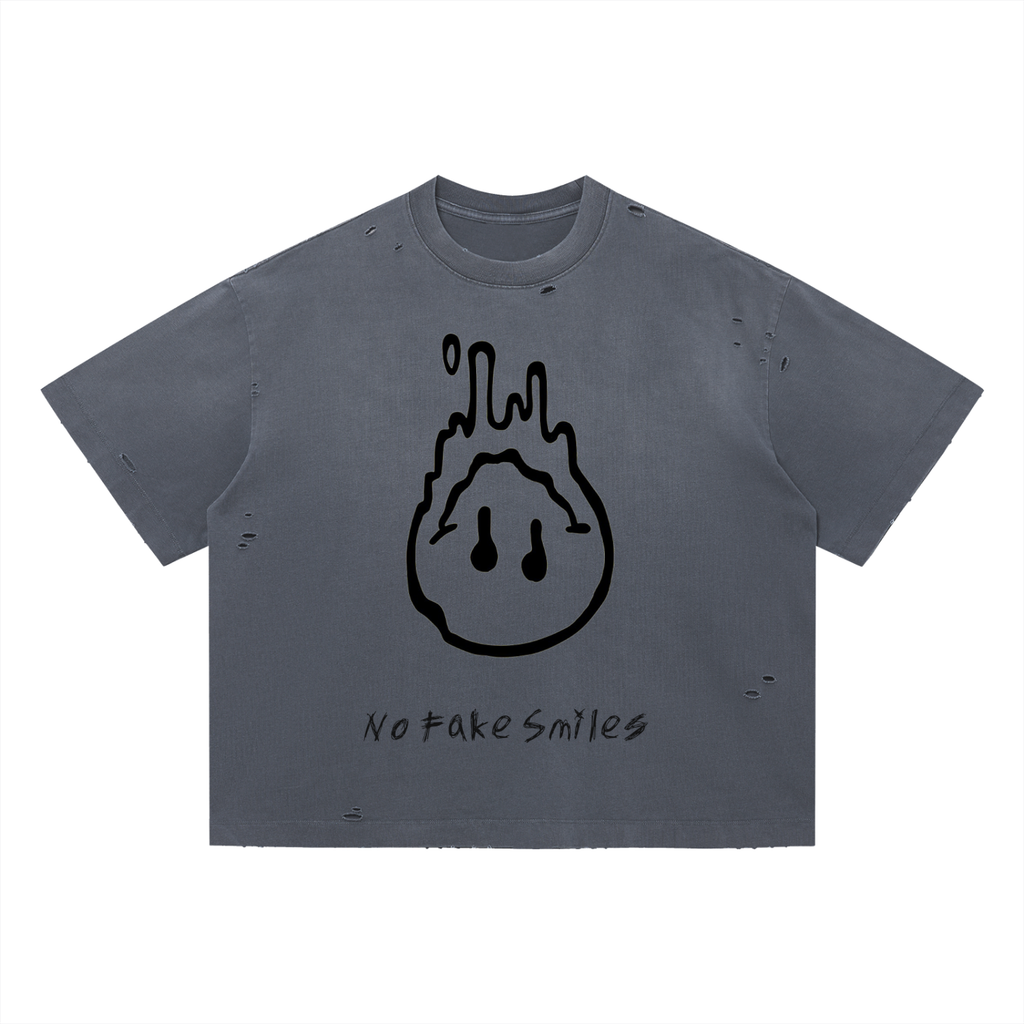 Vintage Washed Distressed Boxy Oversized T-Shirt