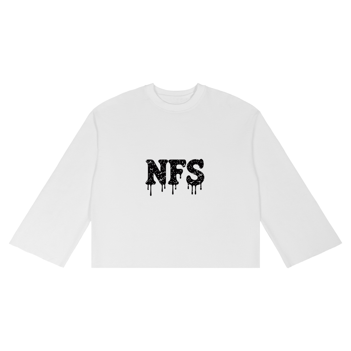 Waffle Raw Edge"NFS Droopy"T-Shirt