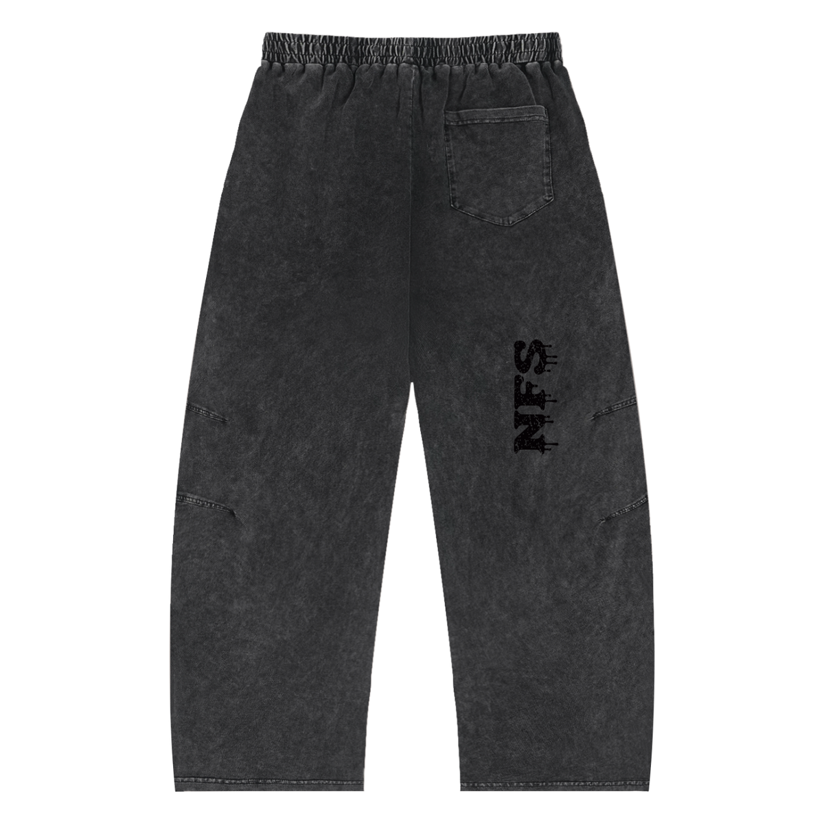 Snow Wash "NFS" Cotton Pants