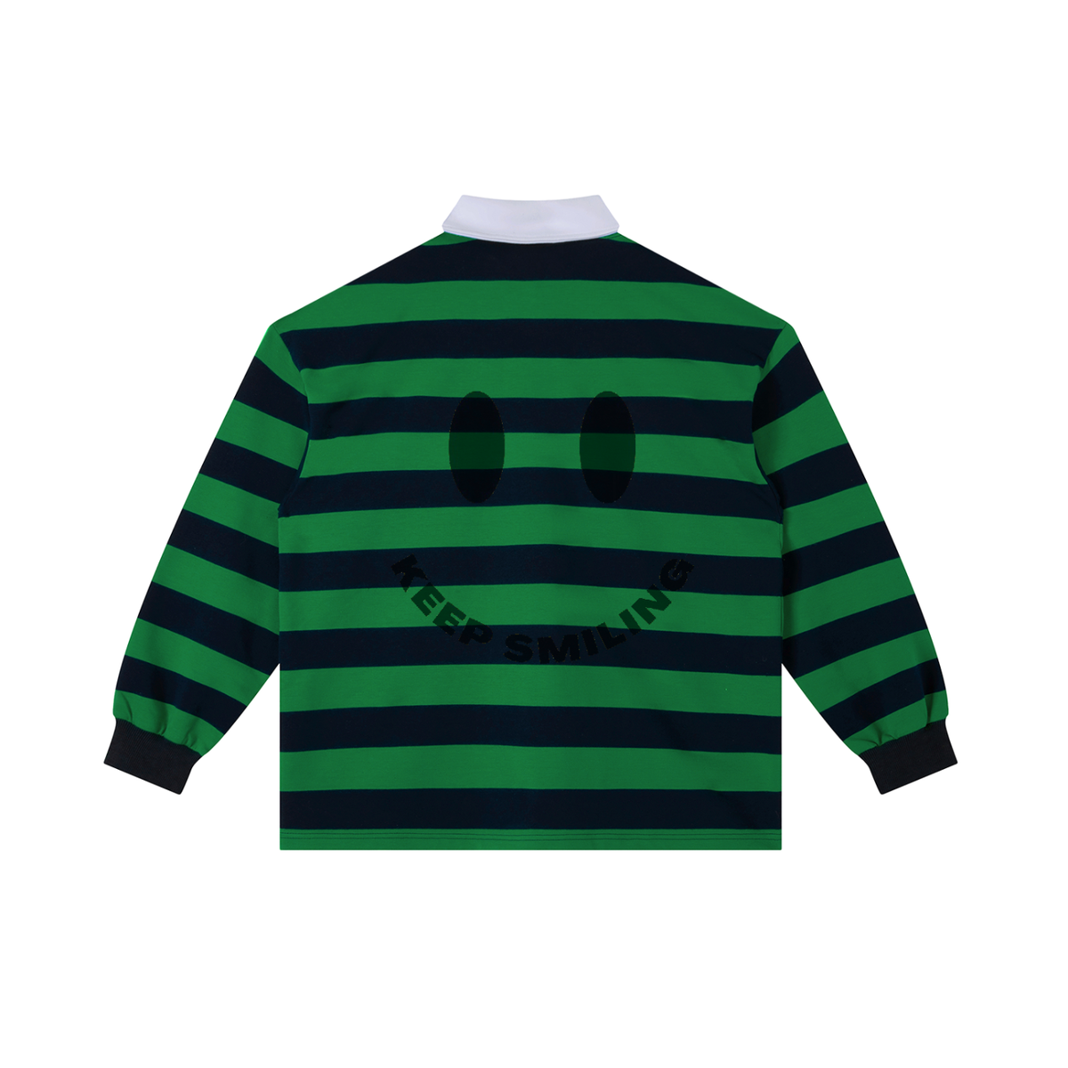 Color Block "Keep Smiling" Stripe Polo