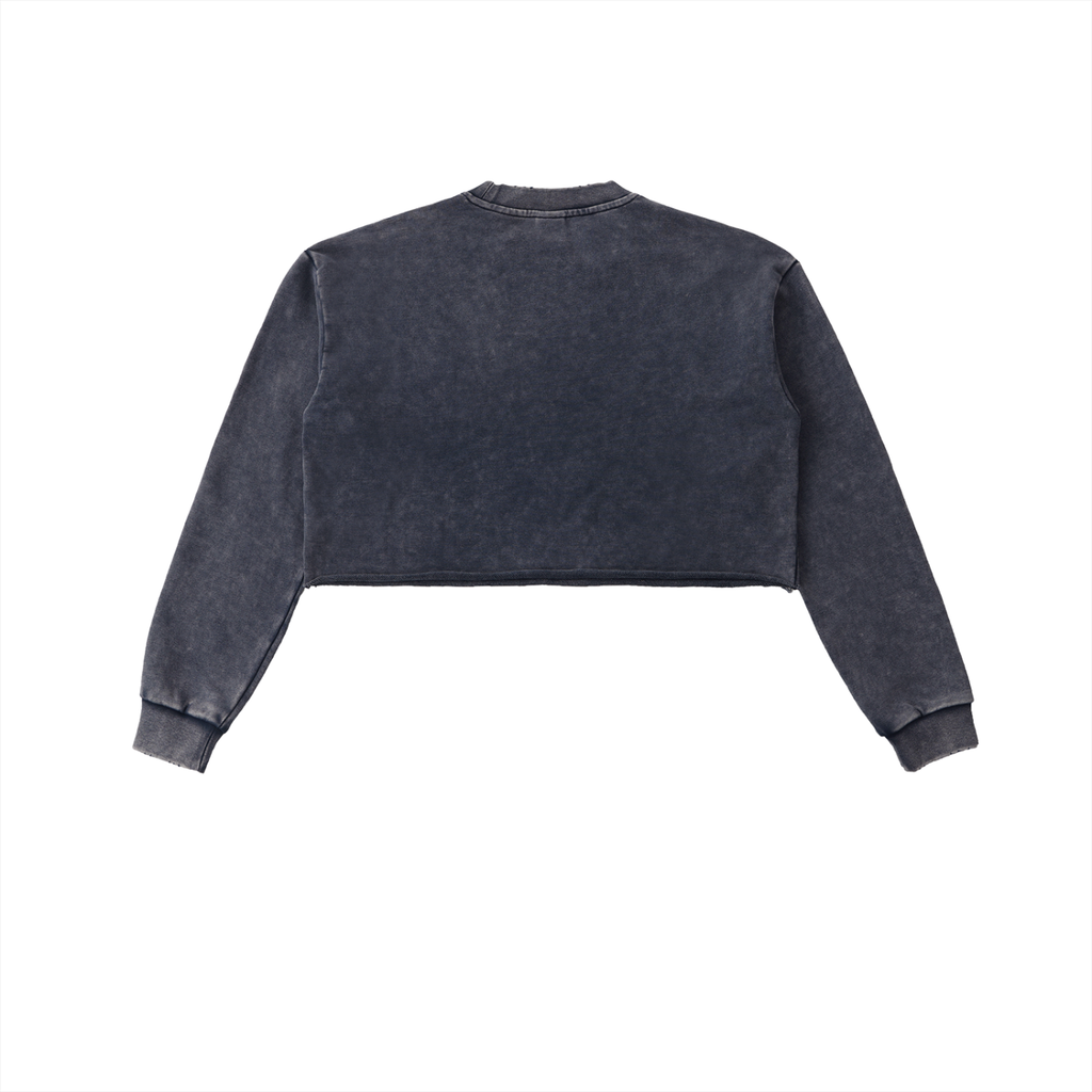 Snow Washed "Droopy" Cropped Sweatshirt