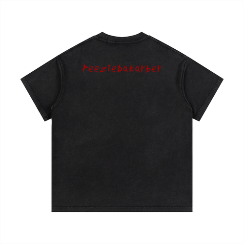 "PeezieDaBarber"Vintage Wash Cotton T-Shirt