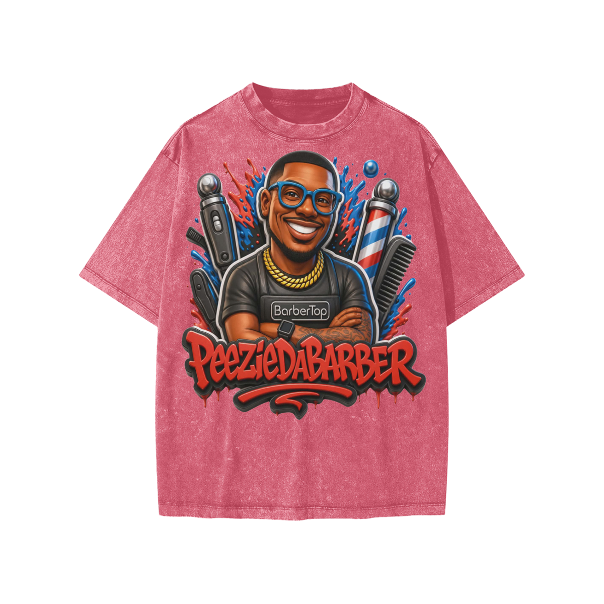 "PeezieDaBarber"Snow Washed Kids' T-Shirt