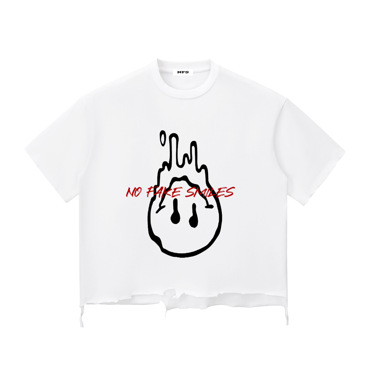 Snow Wash Raw-Hem Boxy"Droopy" T-shirt