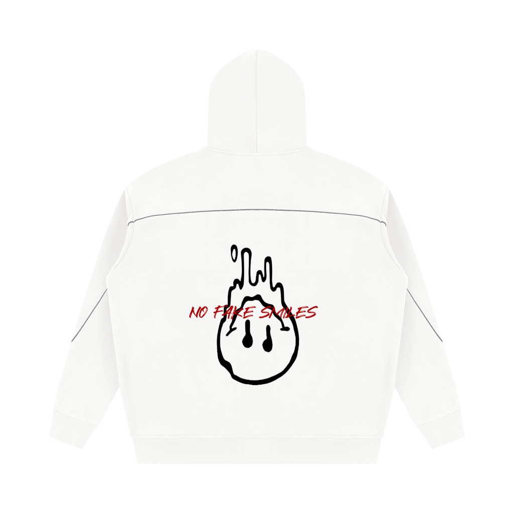 Piping Fleece"Red Letter Droopy" Oversized Hoodie