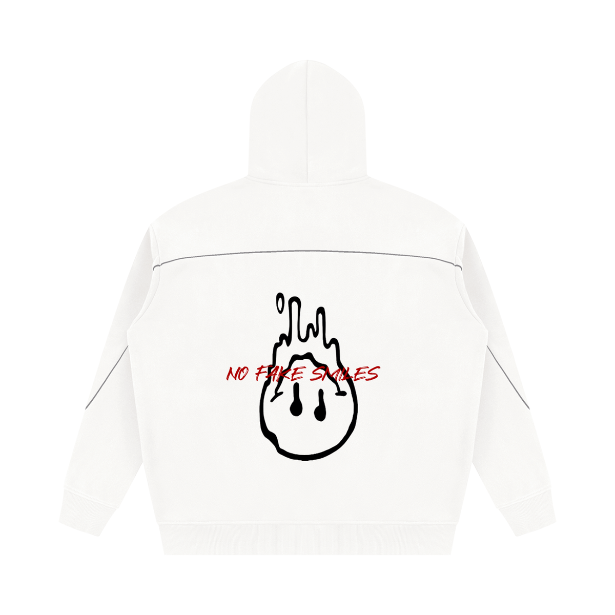 Piping Fleece"Red Letter Droopy" Oversized Hoodie